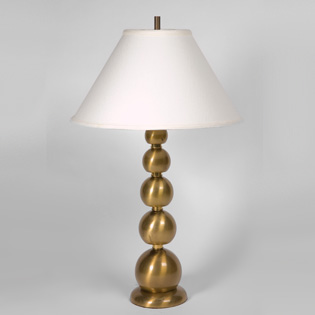 Pair of Lamps   Graduating brass balls